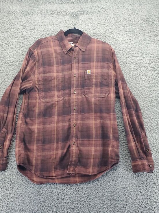 Carhartt Other - Carhartt Shirt Mens Medium Brown Plaid Relaxed Fit Button-Up Long Sleeve Casual